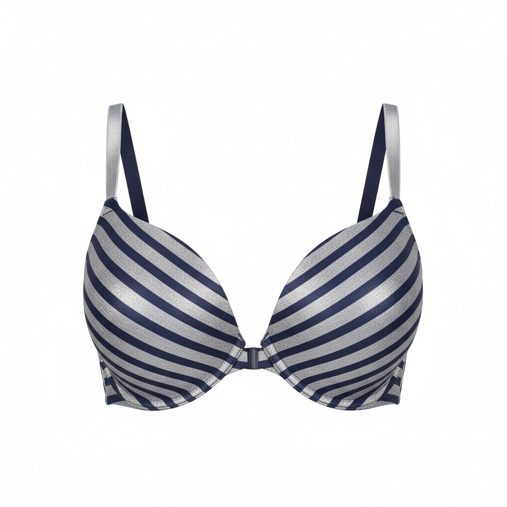 Victoria's Secret Navy and Silver Striped Bra